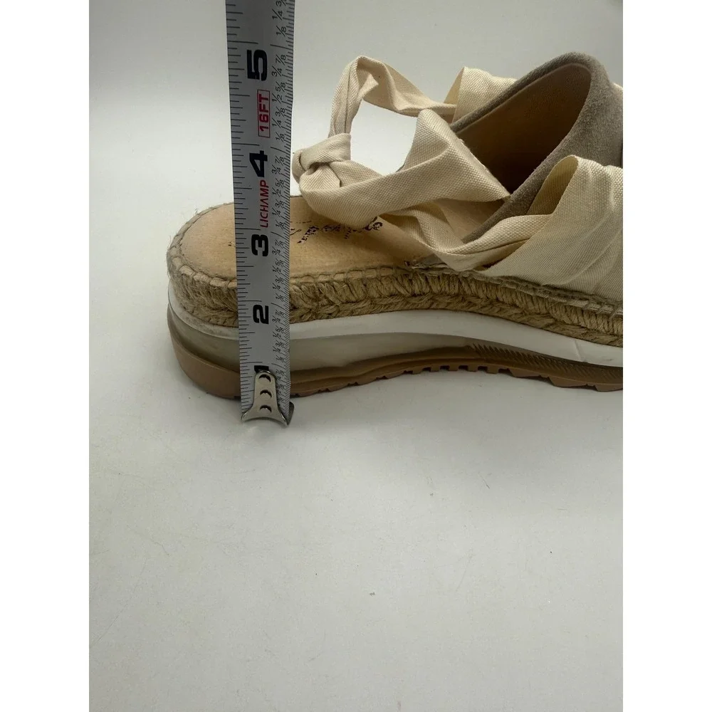 Free People Capmin Sport Sandals Womens Size 6‎ Beige Espadrille Wedge Platform
